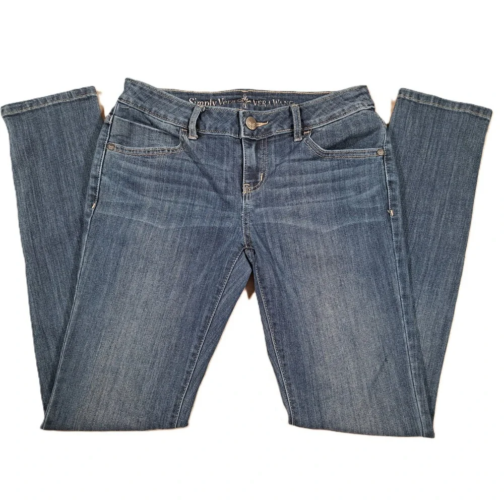 Simply Vera Vera‎ Wang Skinny Jeans Womens 0 Medium Wash Stretch Denim Blue